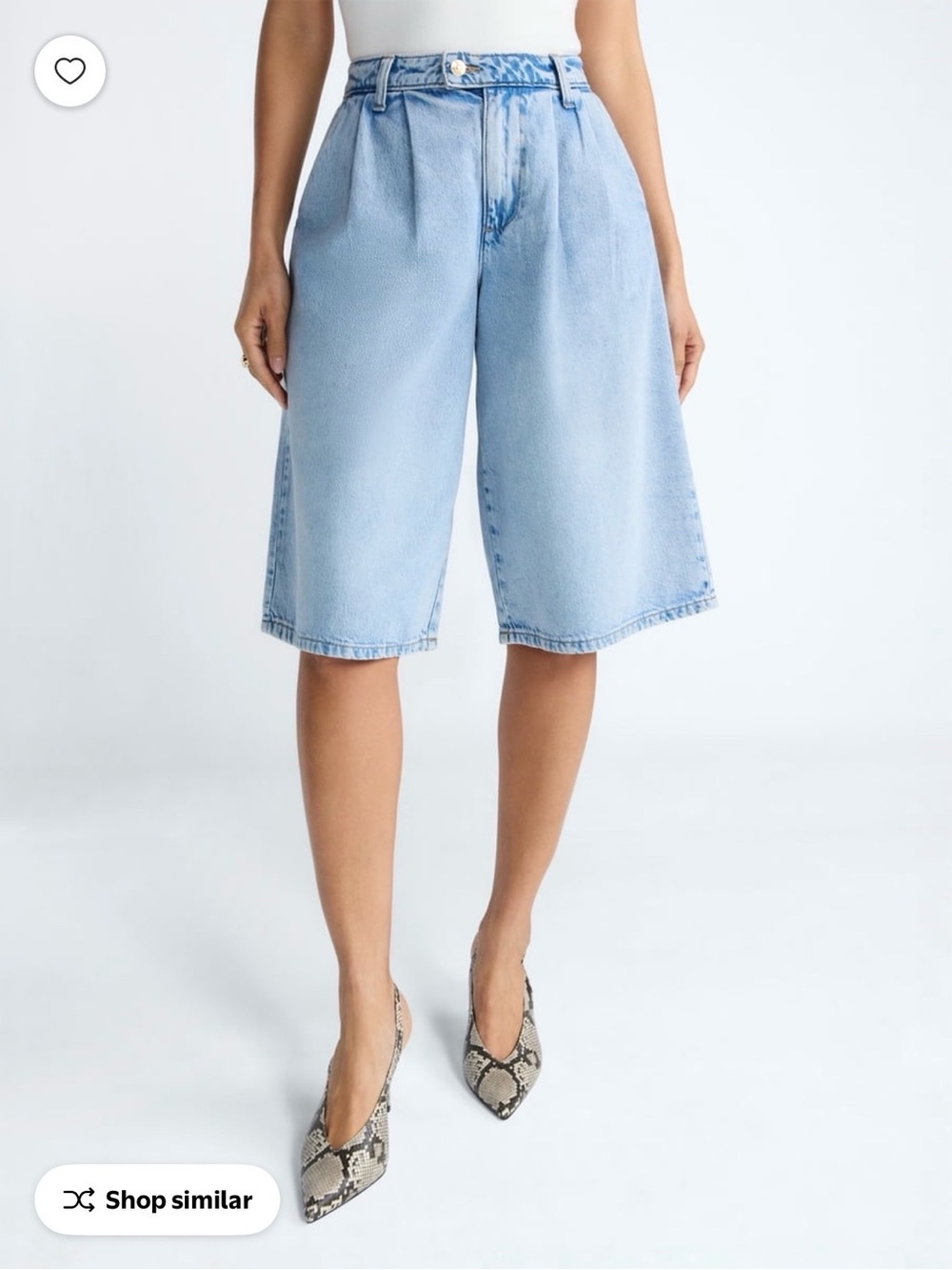 Devil Wears Prada Scoop Collection Denim Pleated Culottes NWT - Picture 3 of 12